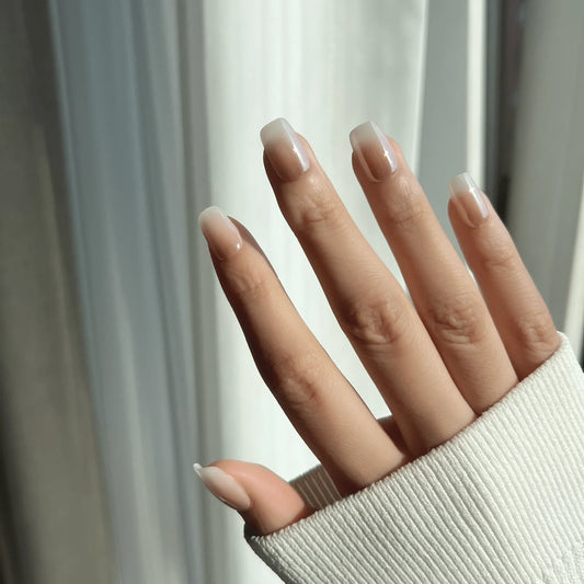 LuxeTip Glazed Donut Press On Nails Extra Short Square, On Hand Display 3