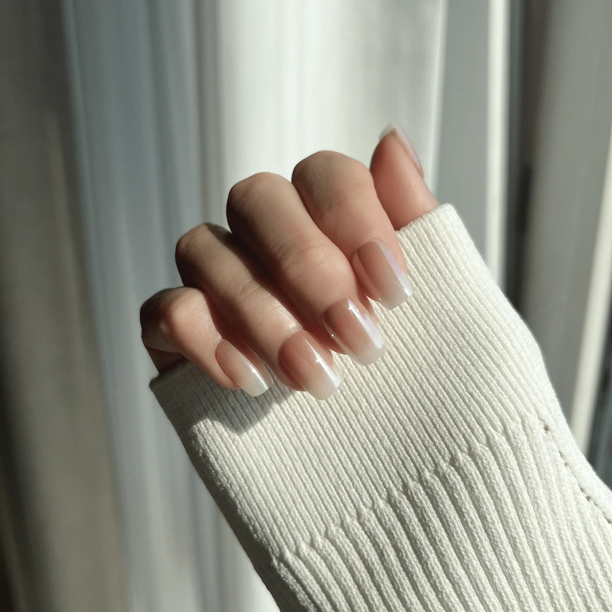 LuxeTip Glazed Donut Press On Nails Extra Short Square, On Hand Display 4