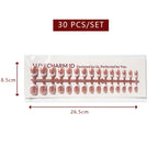 LuxeTip Glazed French Press On Nails, Extra Short Square White French Tips, light brown color 