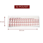 LuxeTip Glazed French Press On Nails, Short Almond White French Tips, High-Gloss Finish, Light Pink Color