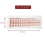 LuxeTip Glazed French Press On Nails, Extra Short Square White French Tips, Peach color 