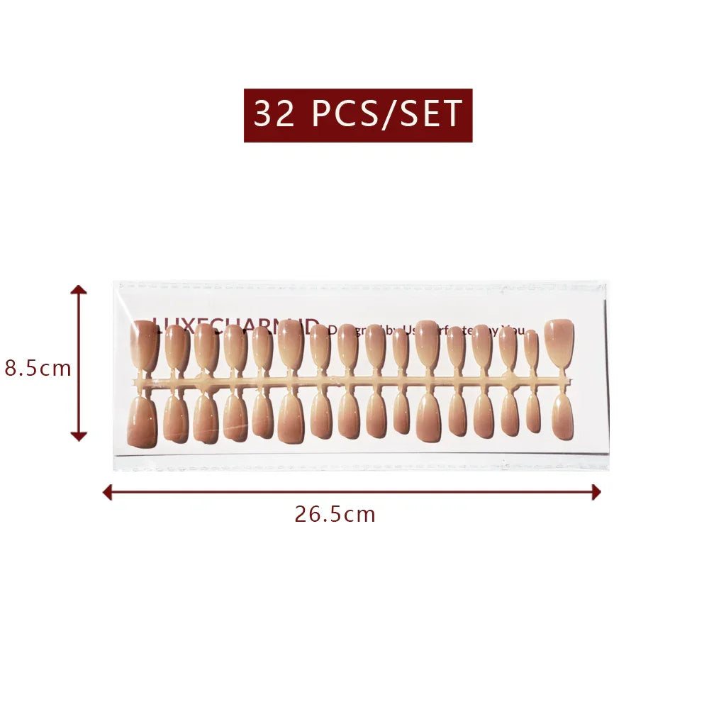 LuxeTip Nude Beige Ombre press on nails medium almond 