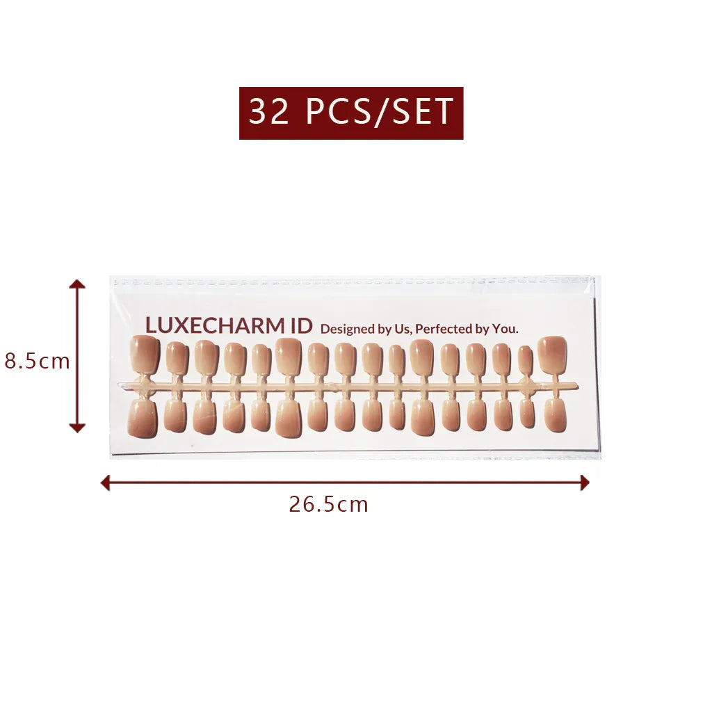 LuxeTip nude beige ombré press-on nails extra short square