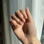 LuxeTip nude beige ombré press-on nails extra short square on hand display 2