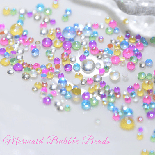 Mermaid bubble nail beads mixed sizes 1-6mm water-drop resin
