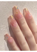 Mermaid bubble nail beads mixed sizes on press on nails, on hand display 3