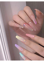 Mermaid bubble nail beads mixed sizes on press on nails, on hand display 4