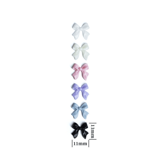 Multi-colored 3D resin bow-knot nail charms for DIY nail art