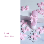 Pink 3D resin bow-knot nail charms (11mm) for DIY nail art
