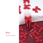 Red 3D resin bow-knot nail charms (11mm) for DIY nail art
