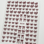 Red hot stamping butterfly and bow nail stickers