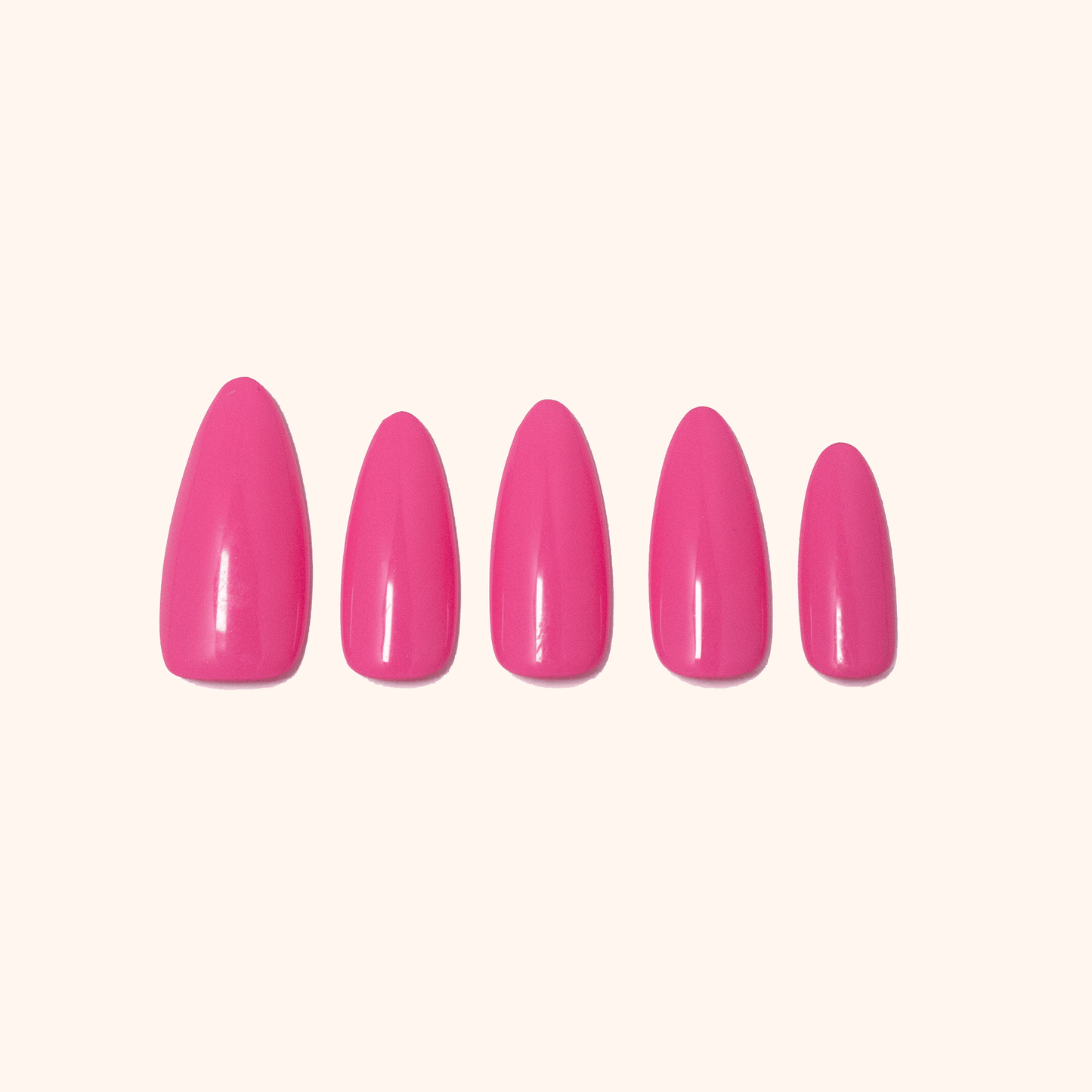Barbie pink nails. Press on nails. Product image. 5 press-ons.