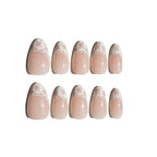 Set of coquette nail art designs with hand-painted pink floral patterns on a white background. LuxeCharm press on nails