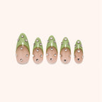 Gemstone avocado green nails. Press on nails. Product image. 5 press-ons.