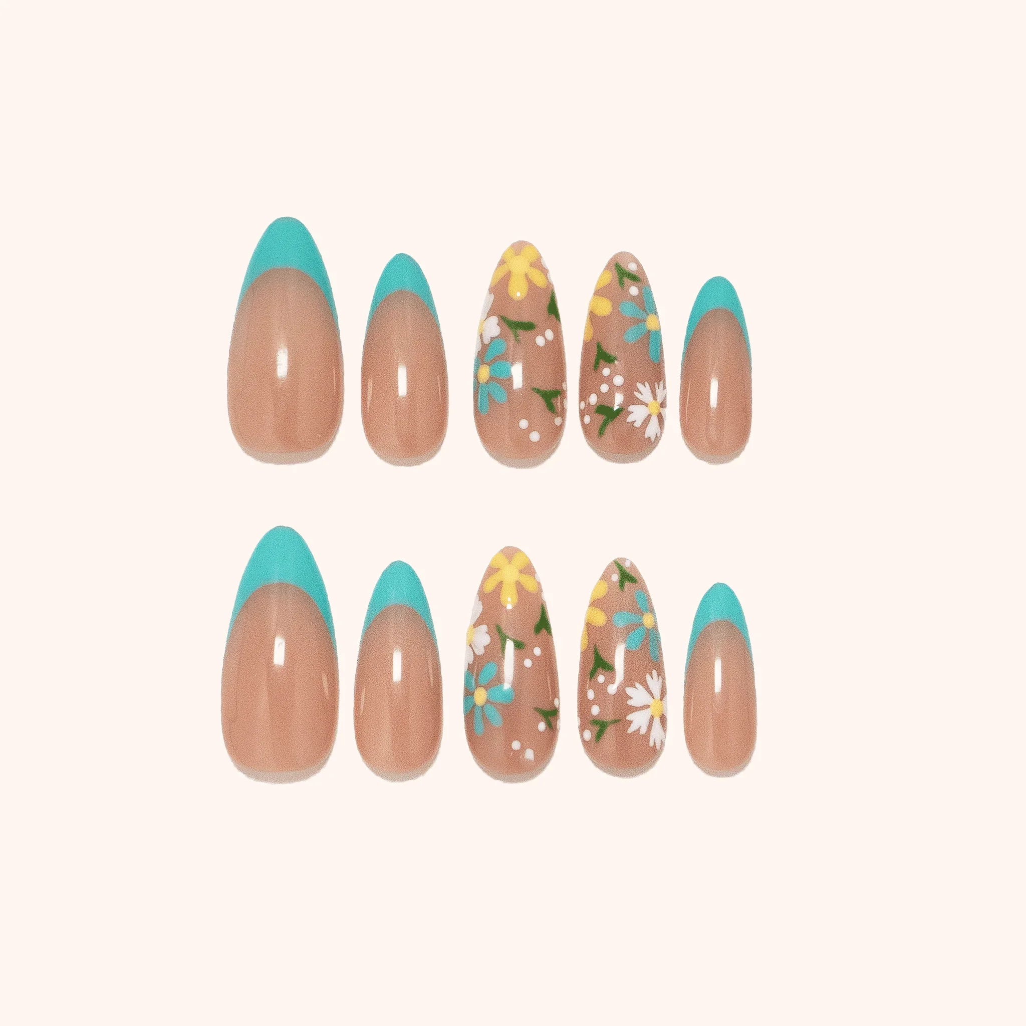 protea inspo flower nails. Press on nails. Product image. 10 press-ons.