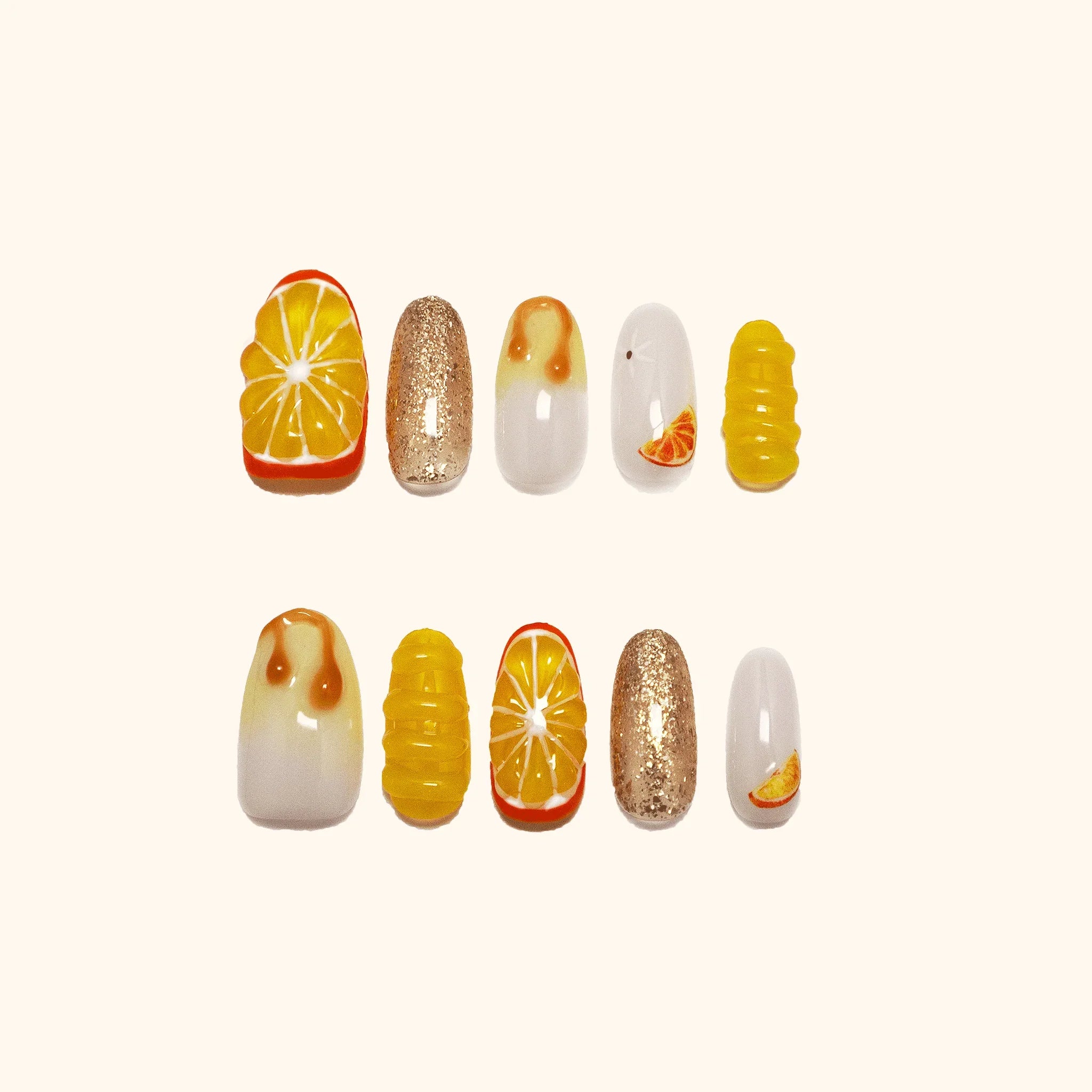 Fruit 3D nails. Press on nails. Product image. 10 press-ons. 