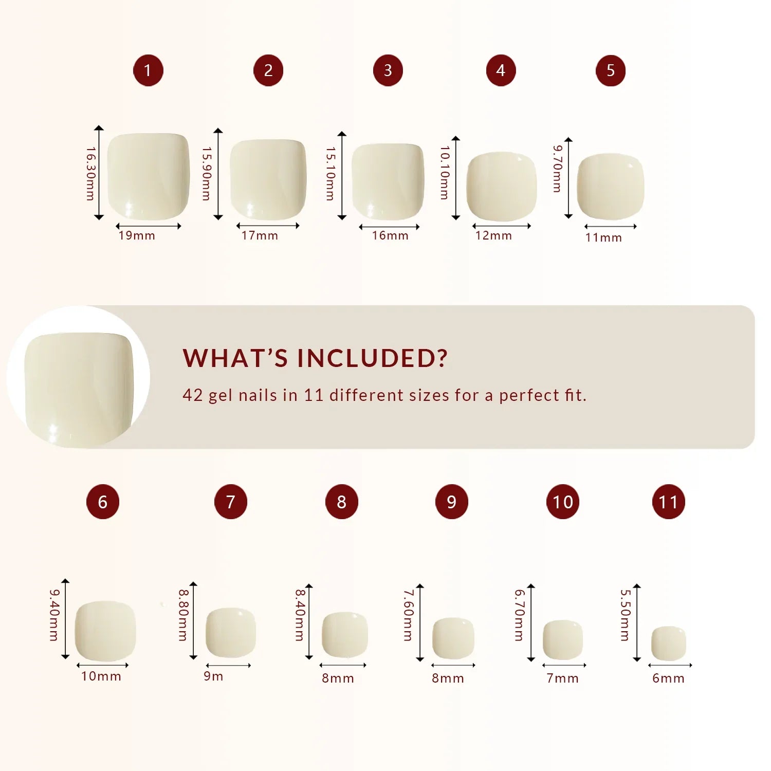 Toe Nails - White (42pcs)