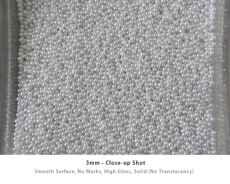 White resin Pearl charms sizes in 3mm
