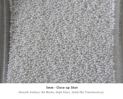 White resin Pearl charms sizes in 3mm