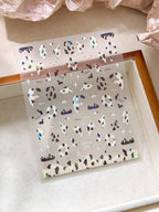 Shell shine cow print nail decals with pearlescent finish