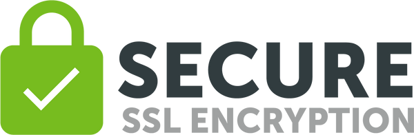 Logo for secure SSL encryption with a green lock icon and text.